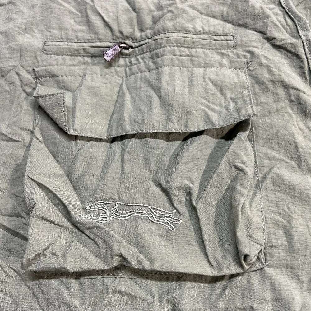 Greyhound Collection 140 Green DrabUtility Vest Zipper Pockets Lightweight